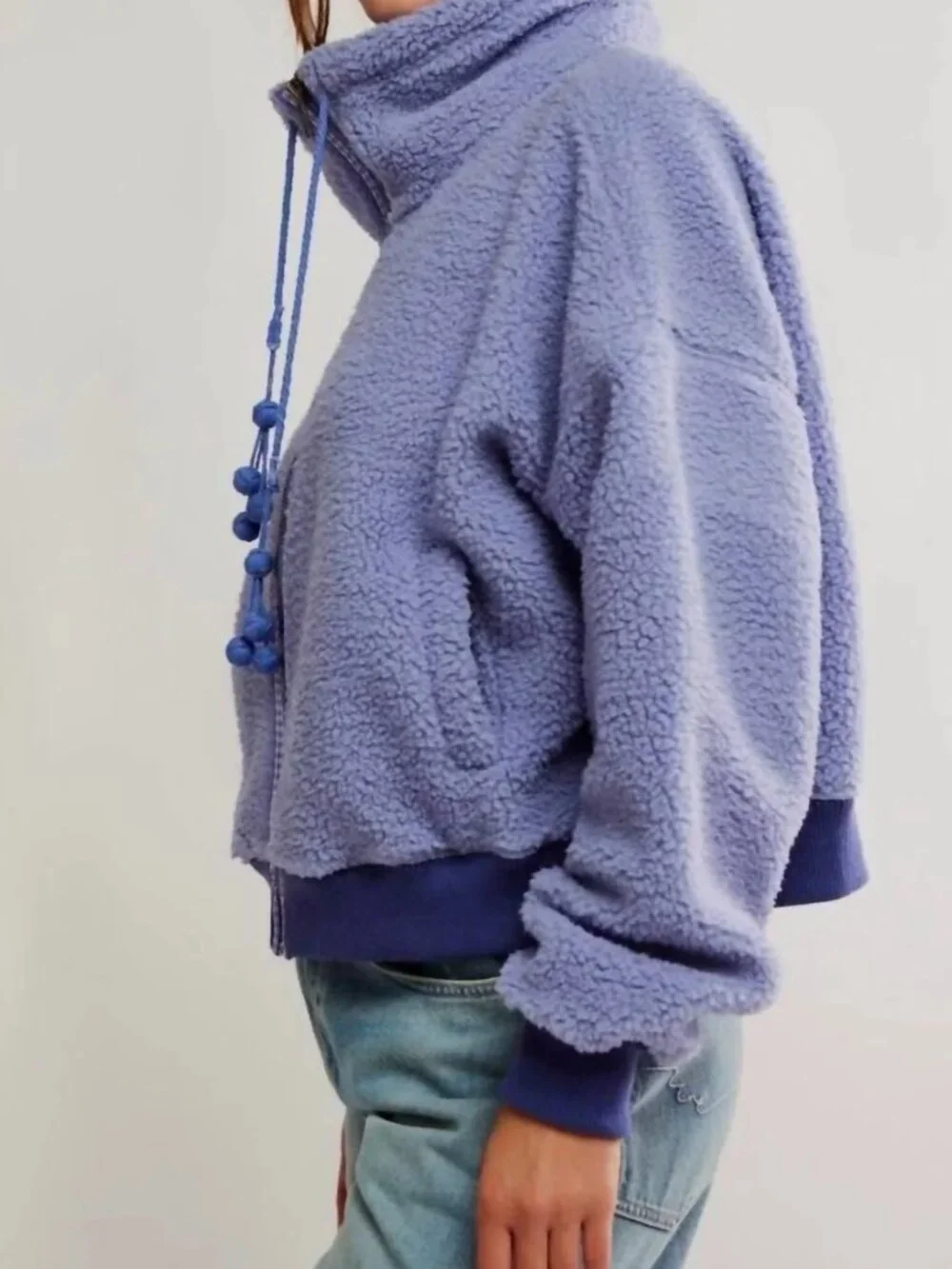 NWT Free People Alpine Sherpa Jacket in Peri